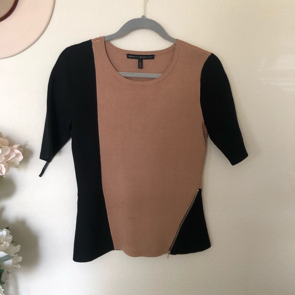 WHBM Multicolor Zipper Top